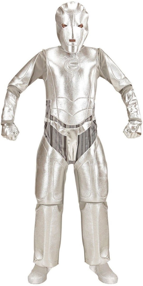 Science Fiction & Space Kostuum | Space Invader Tin Man | Jongen | Maat 128 | Carnaval kostuum | Verkleedkleding